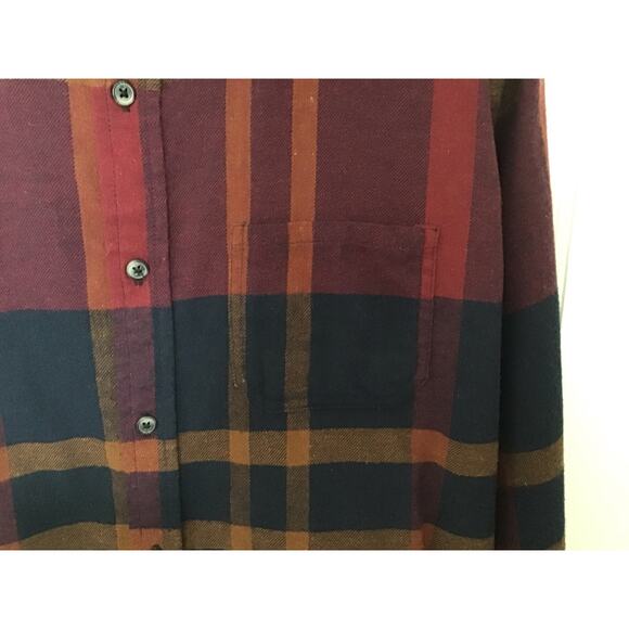 Natural Blue by Visitor Plaid 100% Cotton Long Sleeve Button Down small - Picture 3 of 8